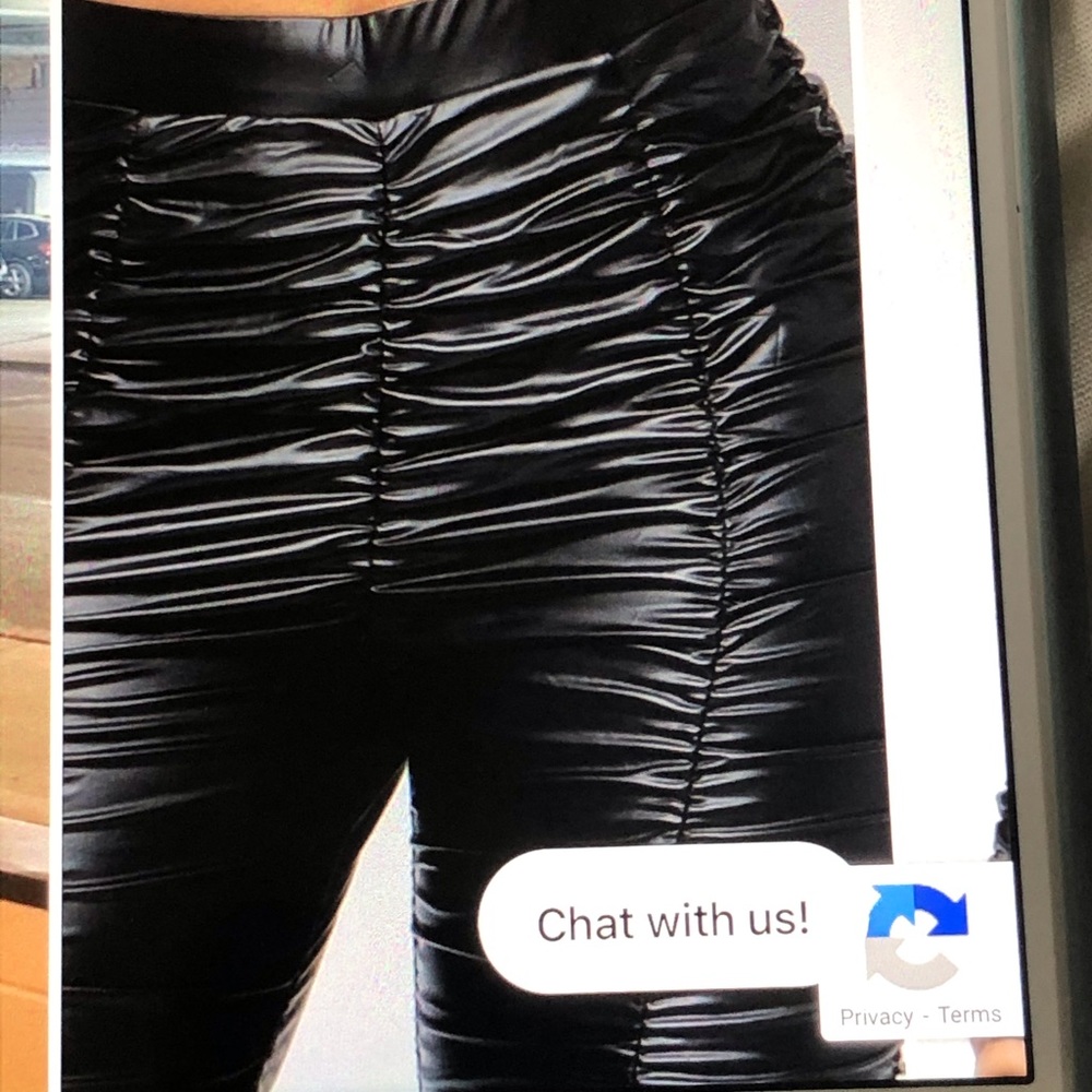 Faux Leather Rouged Pant - Picture 4 of 4